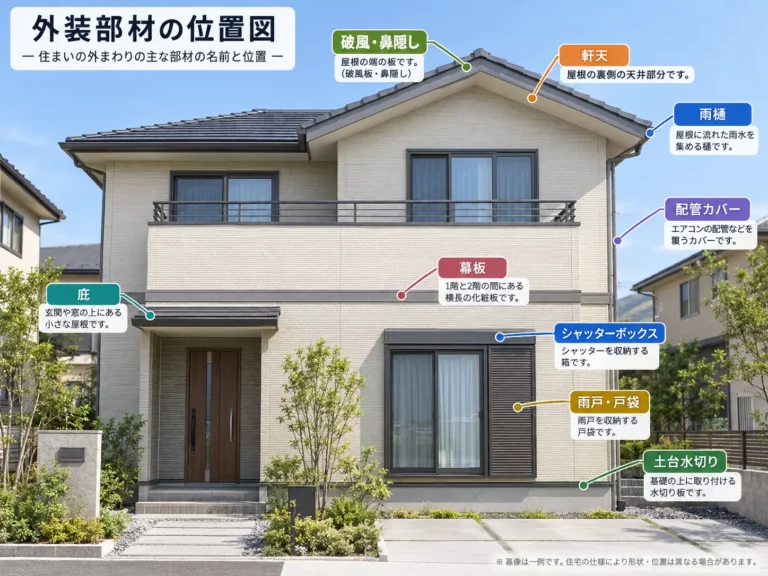 付帯部の位置を示す説明図