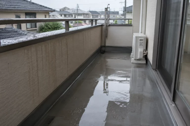 ベランダの水たまり