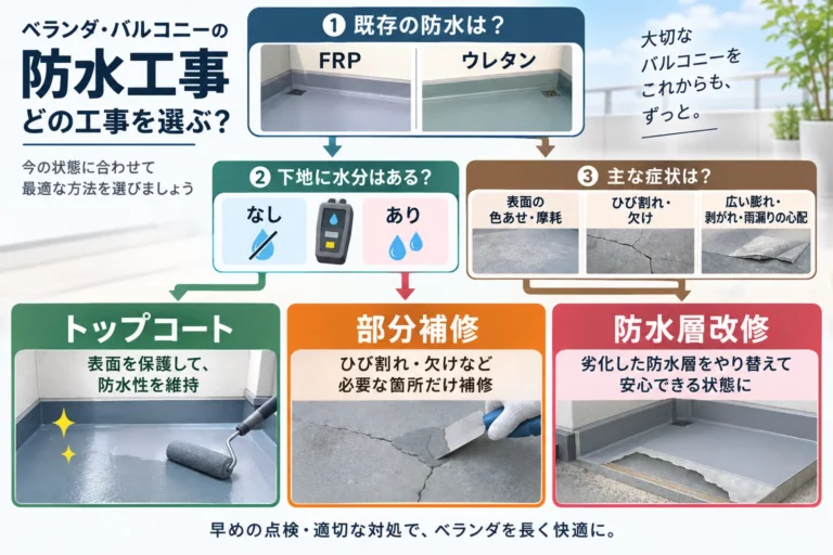 ベランダ防水工法の選び方