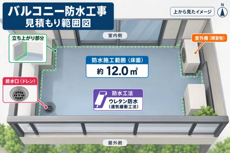 ベランダ防水の費用範囲