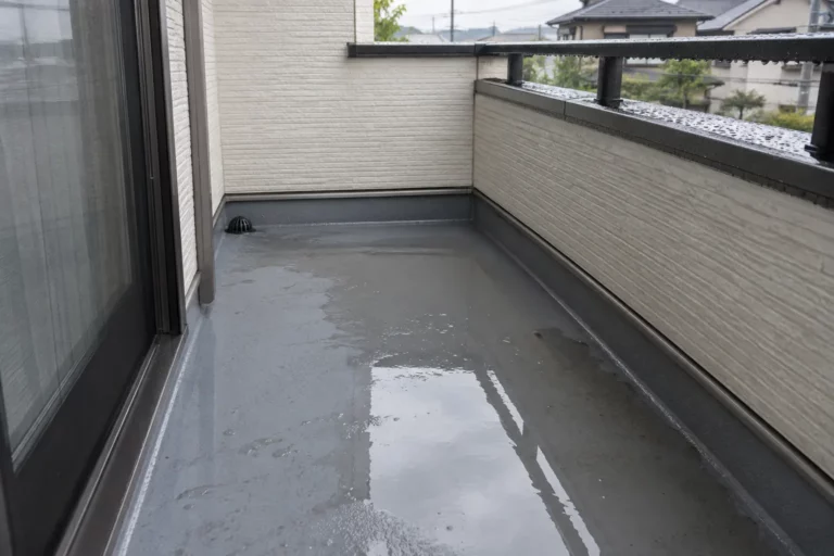 ベランダの水たまり・勾配