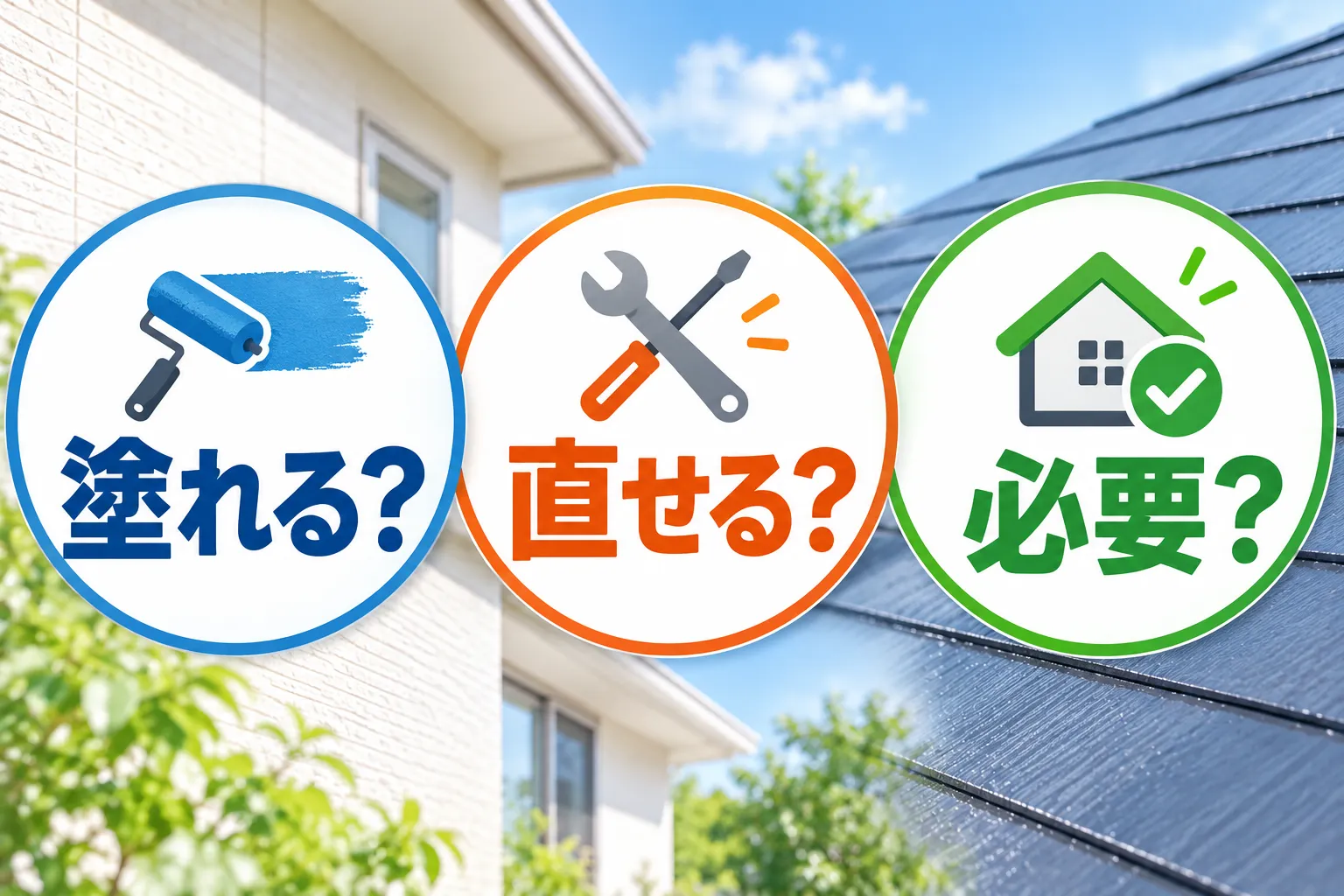 塗れる・直せる・塗装が必要かを分けて考える図