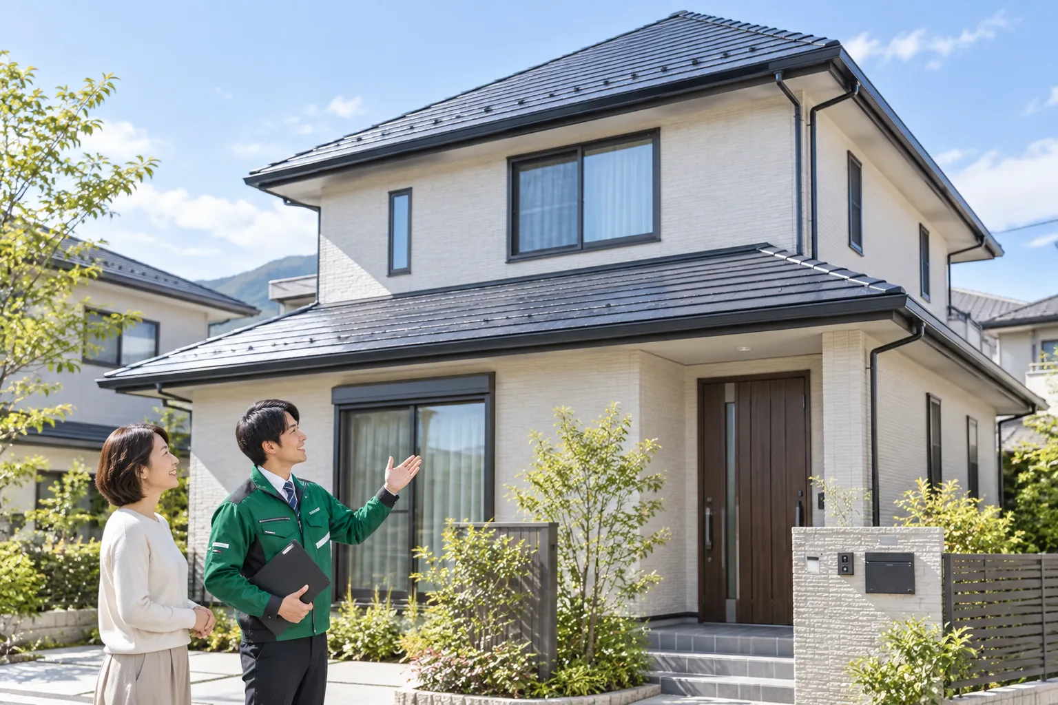 工事後の住宅で気になる箇所について相談する場面