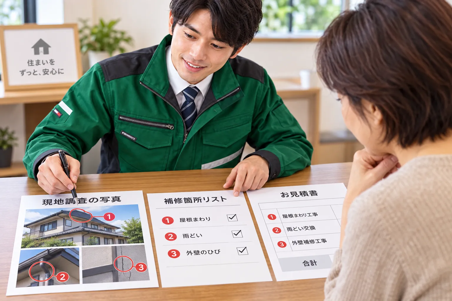 現地写真・提案内容・見積書の対応を示す図