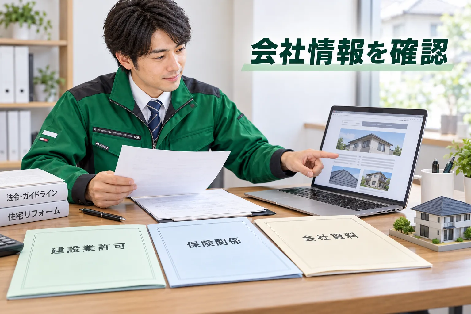 PCの公表情報と会社の資料を照合する場面