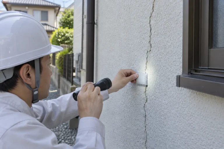 外壁ひび割れの確認