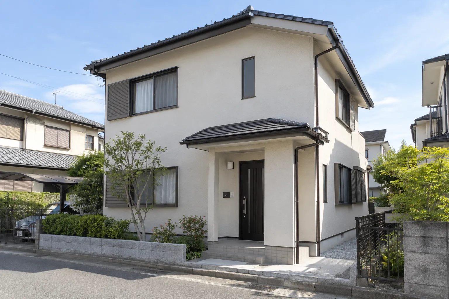 目地が少ないモルタル外壁の住宅イメージ