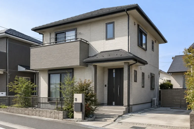 標準的なサイディング外壁の二階建て住宅