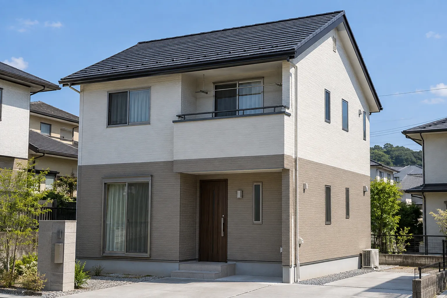 外壁100平方メートルと屋根60平方メートルの住宅イメージ