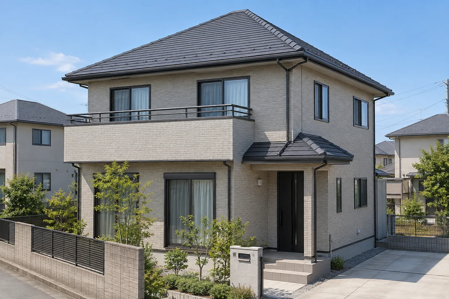 外壁120平方メートルと屋根80平方メートルの住宅イメージ
