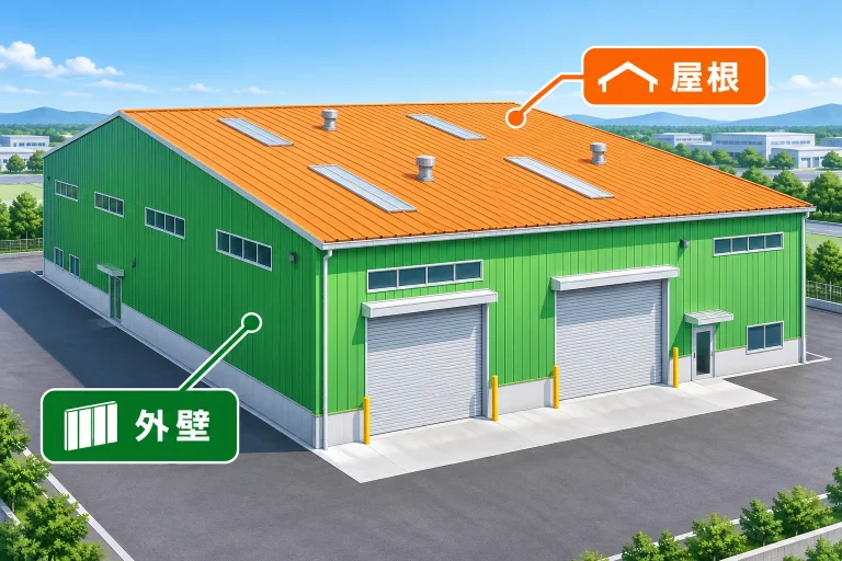 外壁と屋根をまとめて塗装する施工範囲図