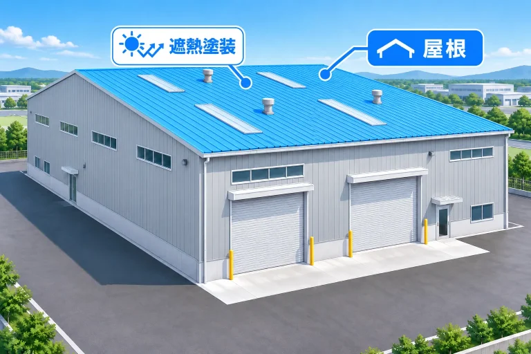 屋根遮熱塗装の施工範囲図