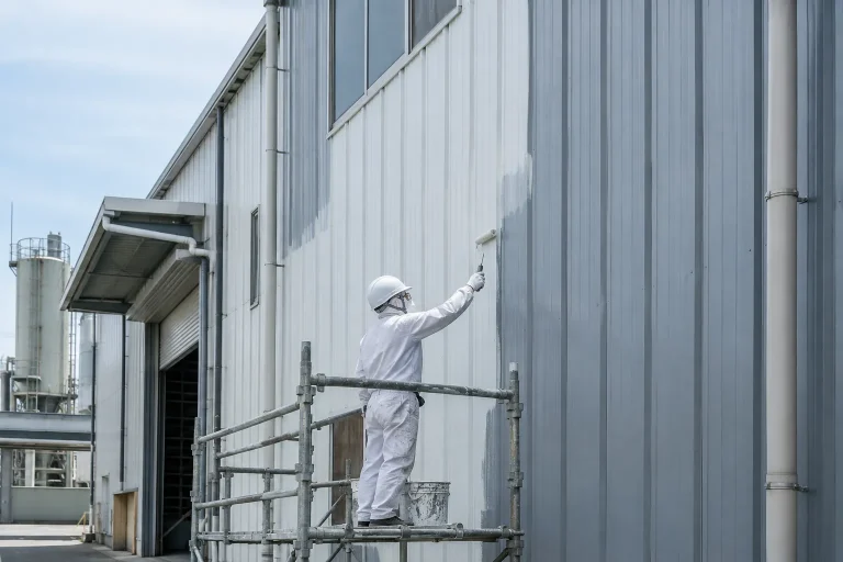 工場の外壁塗装の施工イメージ