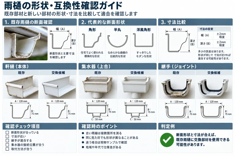 雨樋部材の適合確認