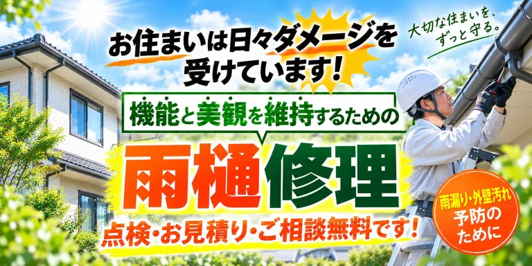 雨樋修理・交換を説明するヒーロー画像