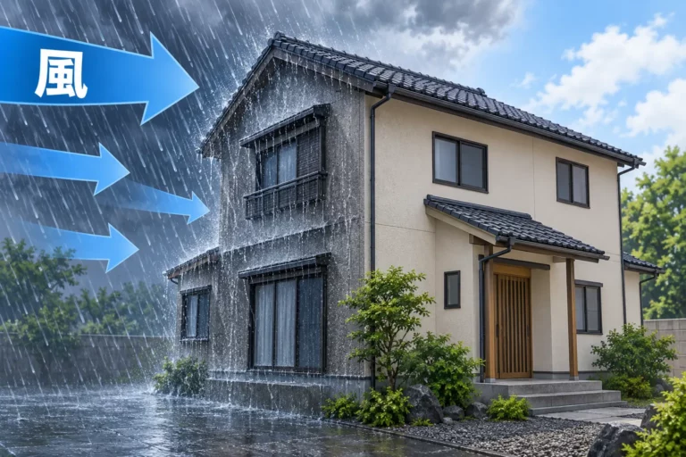 特定の風向きだけの雨漏り