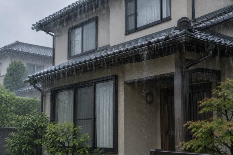 長時間降った時だけの雨漏り