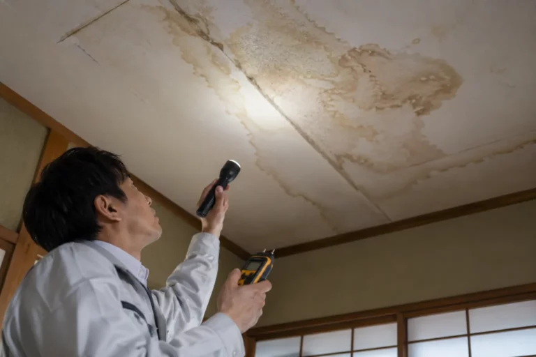 室内の雨染み・濡れ確認