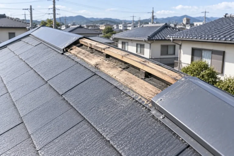 外れた・飛散した棟板金