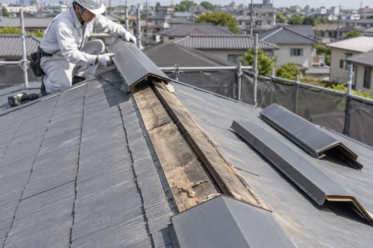 既存棟板金の撤去
