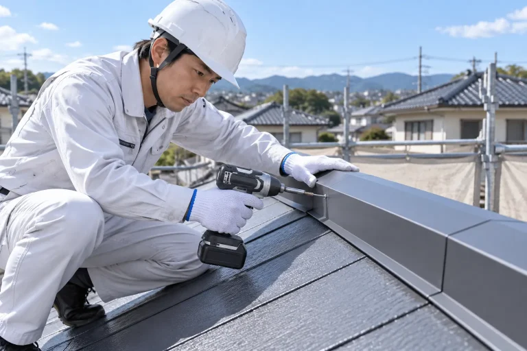 棟板金の再固定・局所補修
