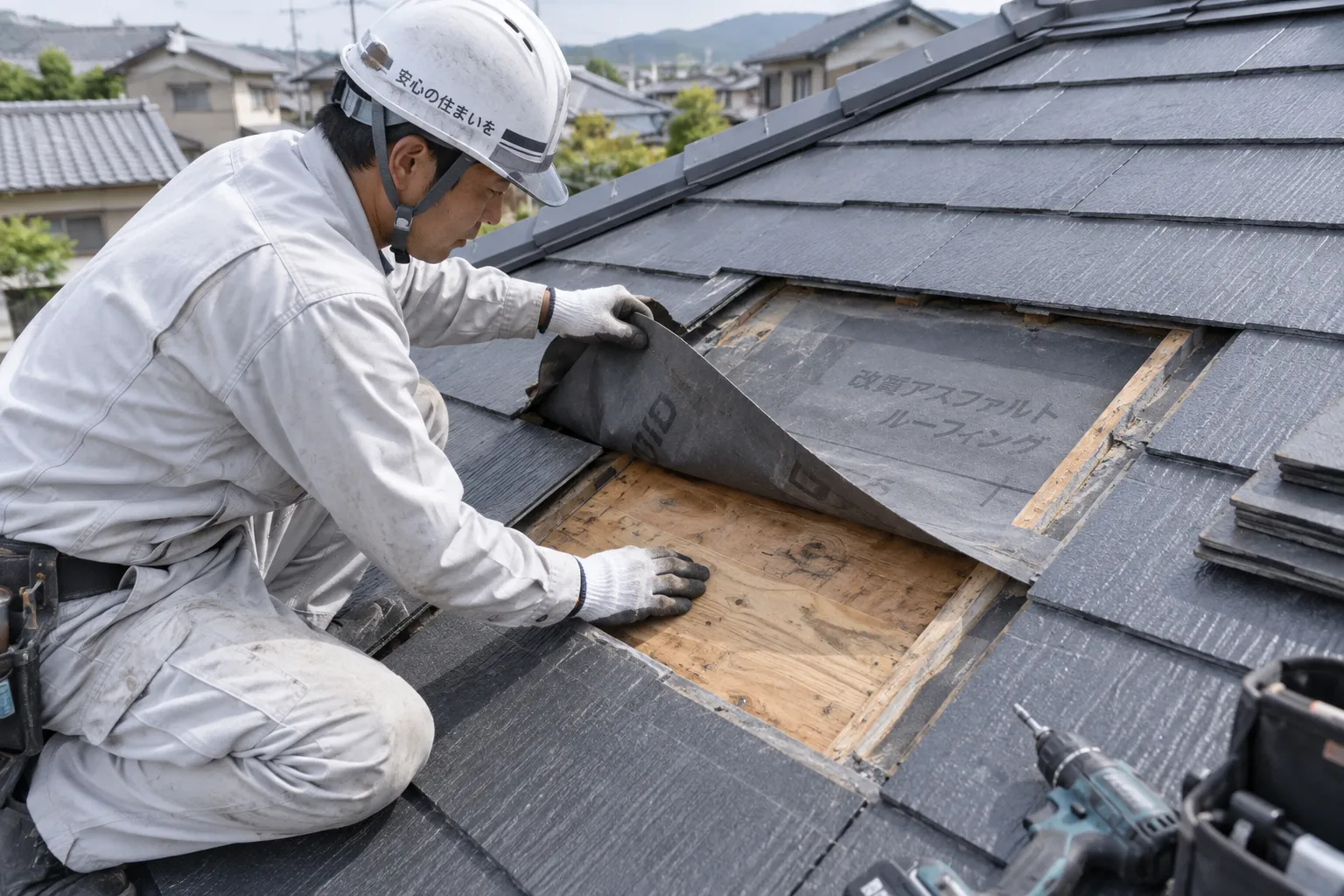 屋根下地の部分補修