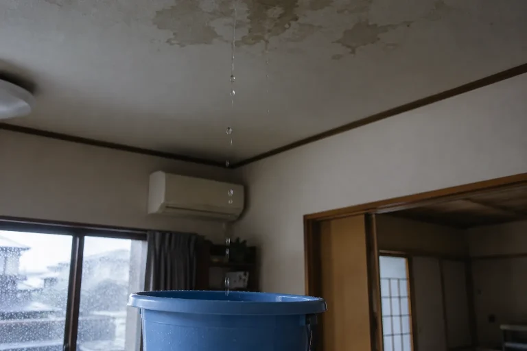 雨の日に天井から滴下する症状