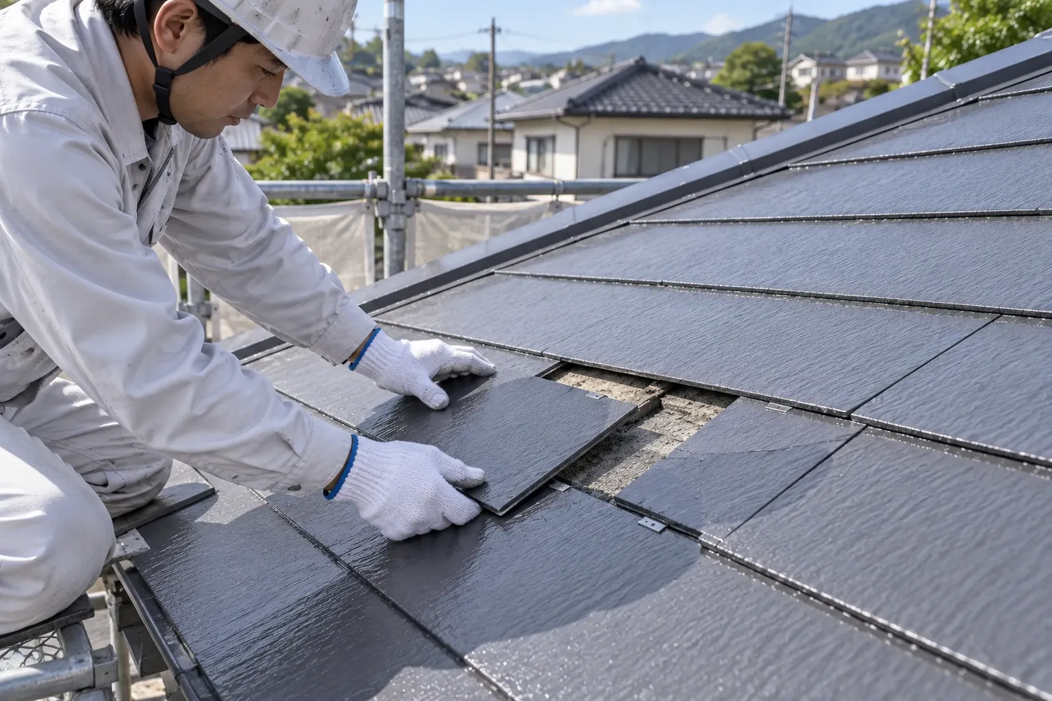 周囲の屋根材を残し、限られた範囲の不具合に対応する屋根修理