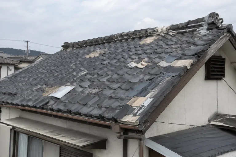 屋根の補修を繰り返す状態