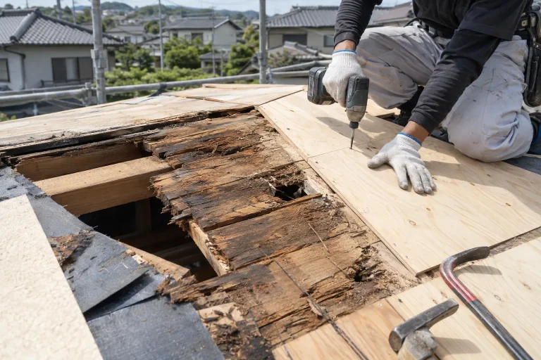 野地板補修・下地調整