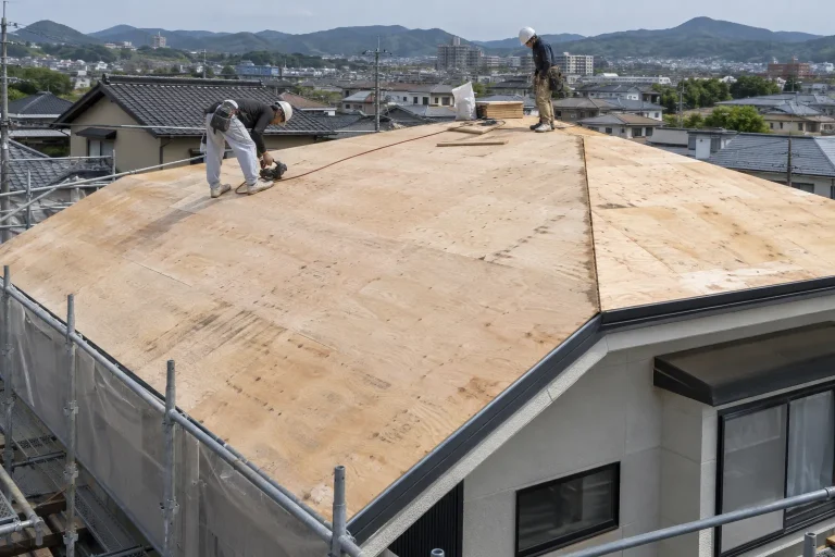 屋根材を撤去した後の屋根全体
