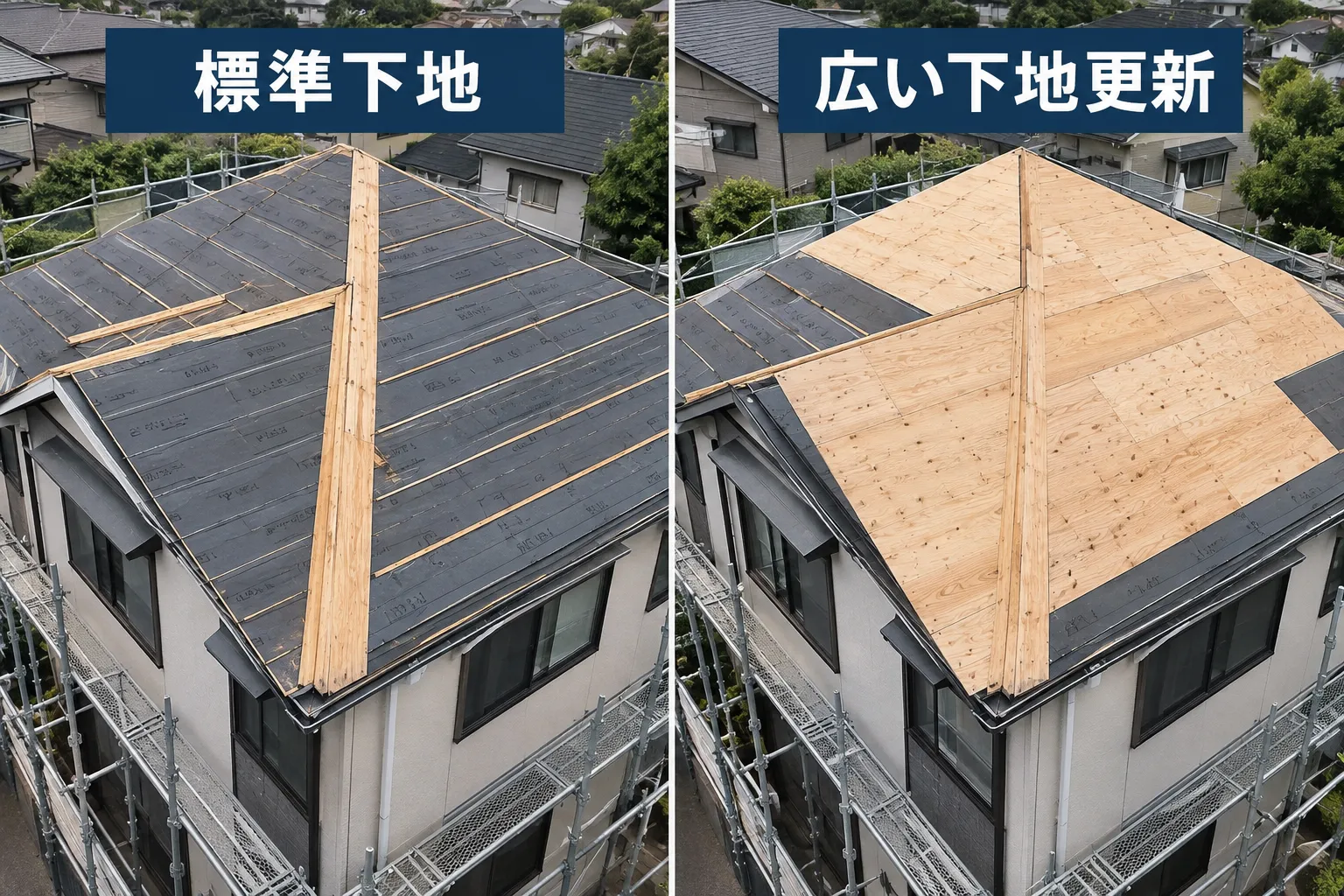 標準下地 vs 広い下地更新