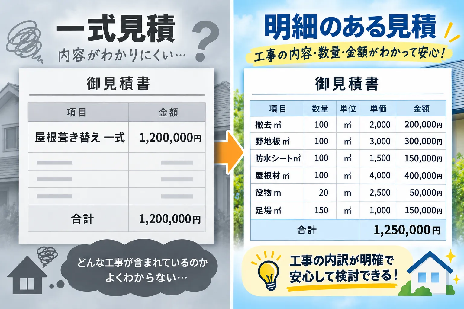 明細の見える見積