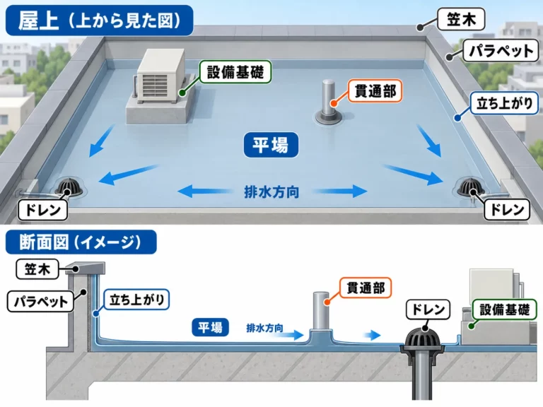 屋上防水の構成図