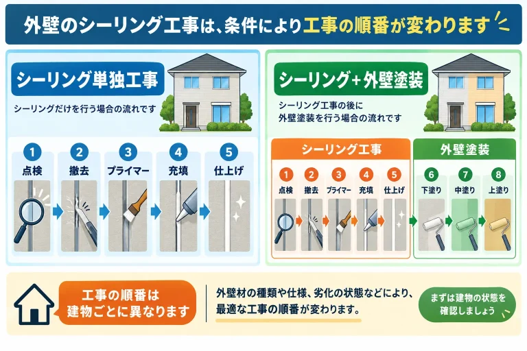 外壁塗装とシーリング工事の工程