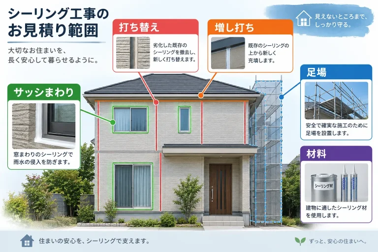シーリング工事の見積り範囲