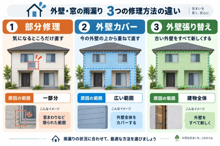 部分修理と外壁改修の比較