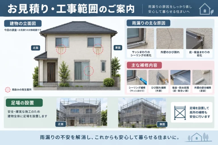 外壁・窓からの雨漏り修理の費用範囲