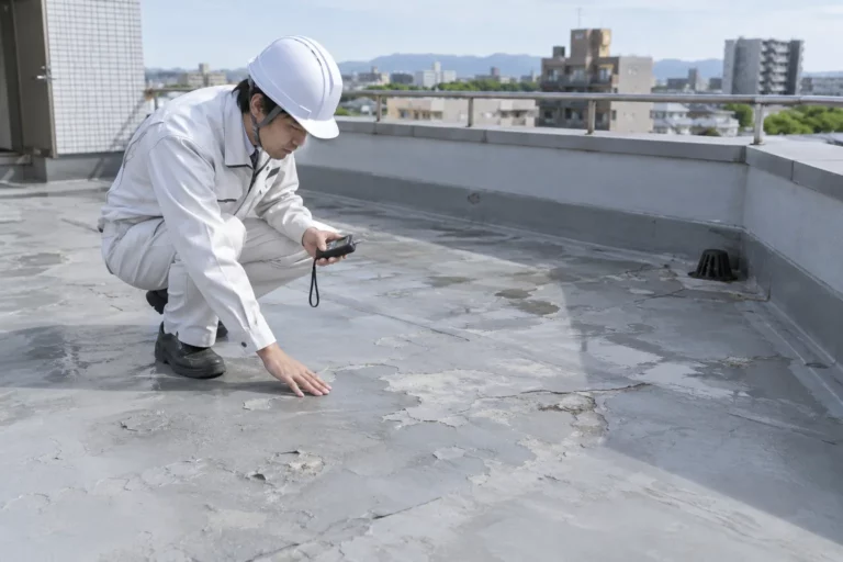 既存防水層と下地の確認