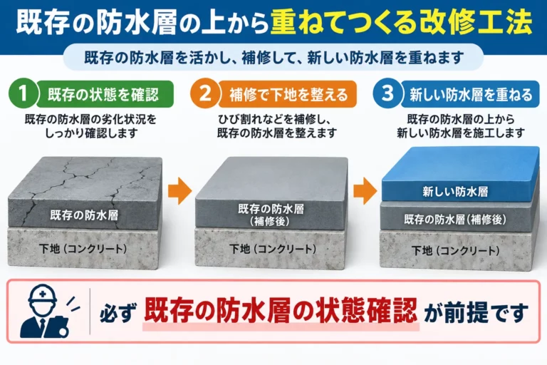 既存防水を活かした改修