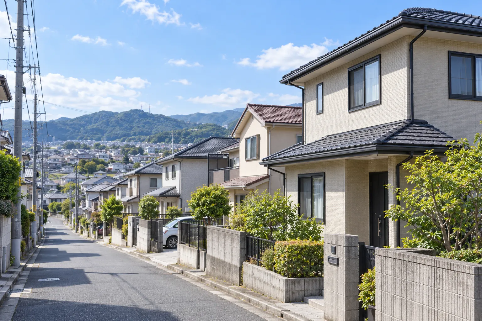 日本の一般的な戸建住宅地