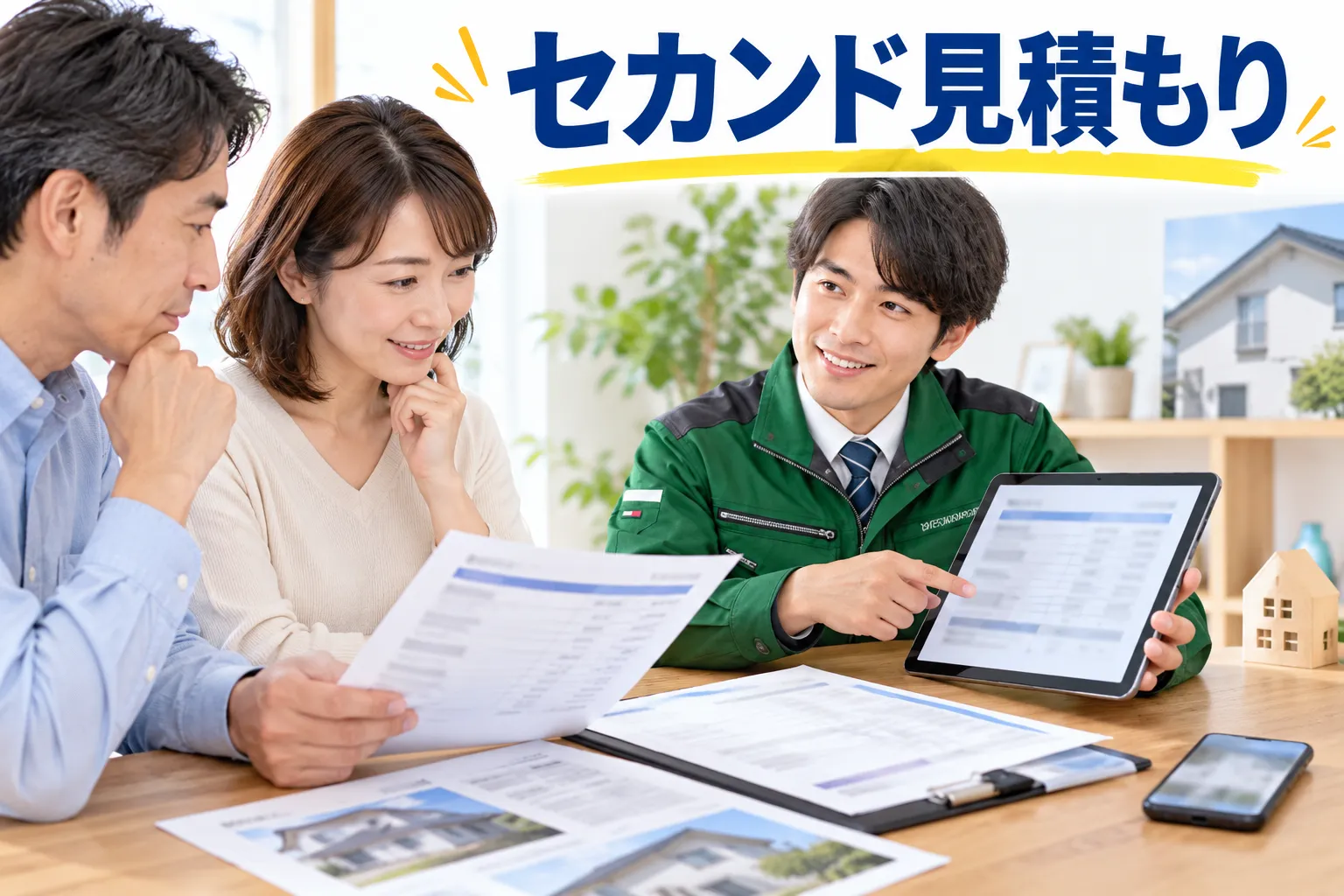 担当者と見積書を比較するセカンド見積りの相談