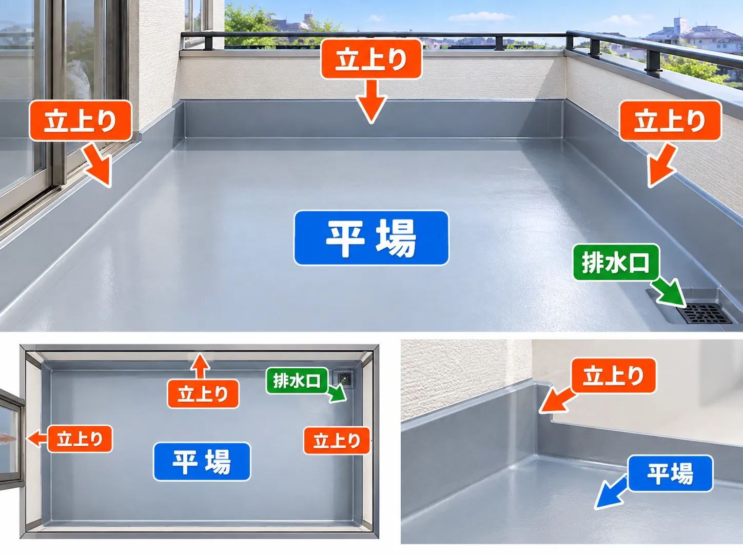 平場50㎡と立ち上がり9㎡を分けて計算する例