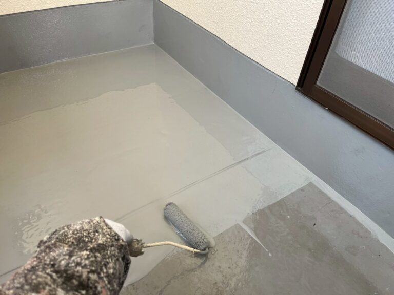 ベランダ防水 施工中写真